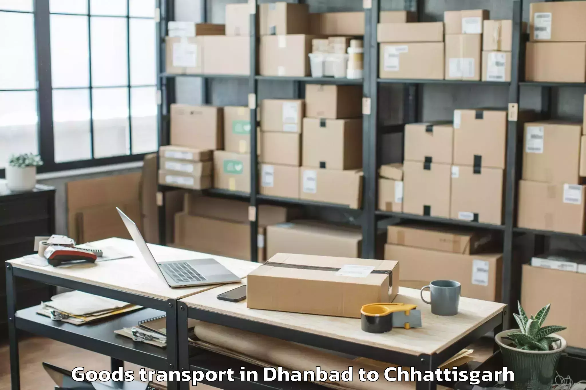 Easy Dhanbad to Bastar Goods Transport Booking